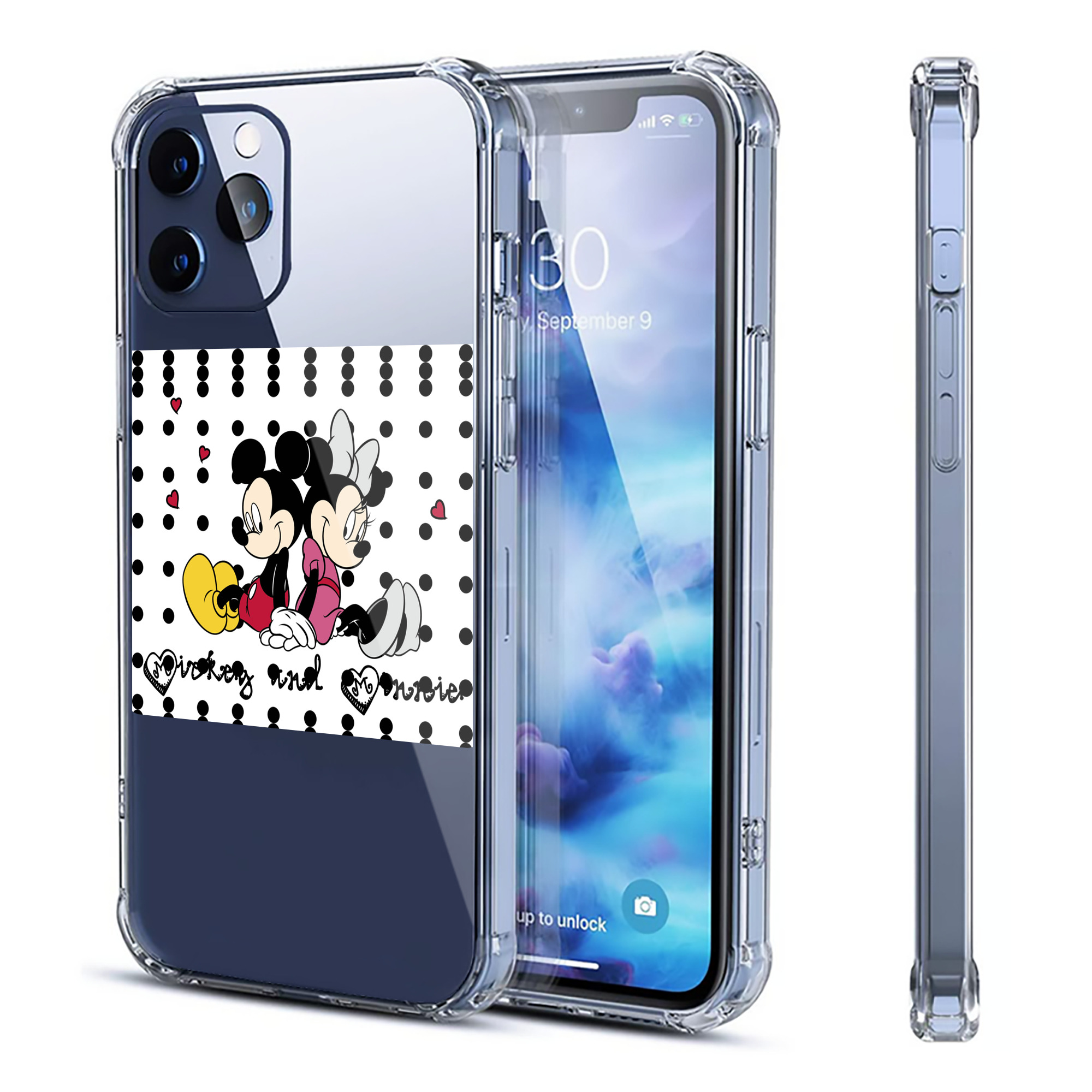 （画像用） ミッキーマウス Mickey Mouse 【iPhone 12シリーズ対応】透明スマホケース（クリアソフトケース）